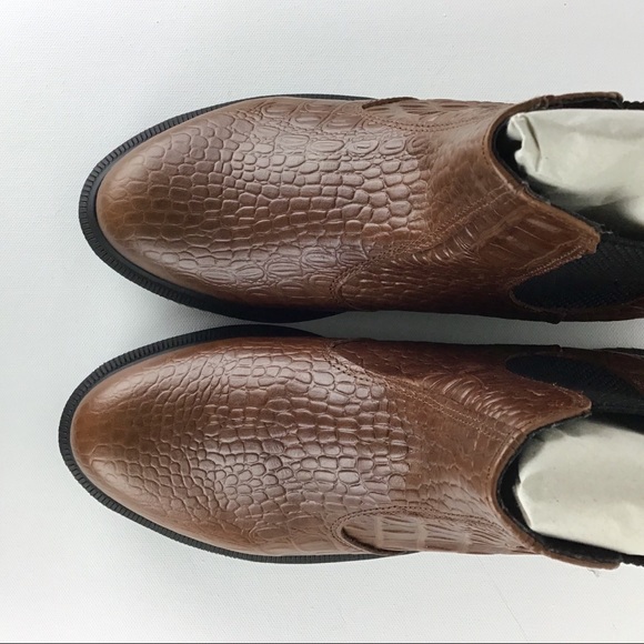 Dr. Martens Flora Chelsea Croc Embossed Boots 11 - Picture 2 of 7